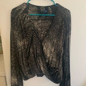 Planet blue surplice top, medium